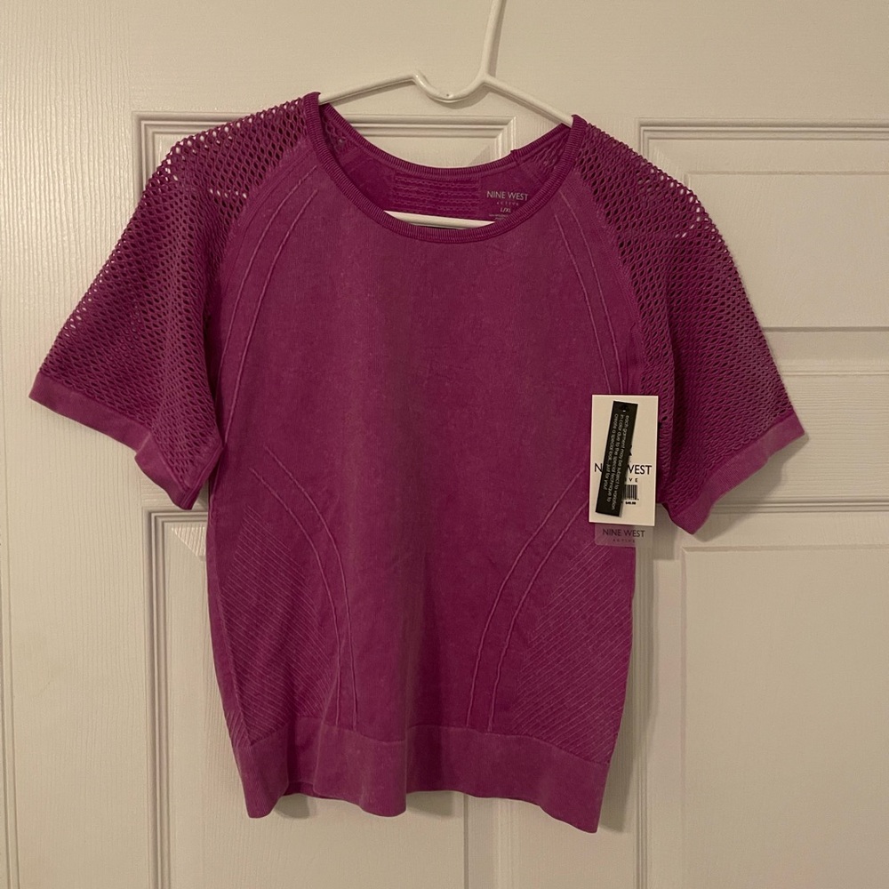 Nine West Magenta Short Sleeve Top